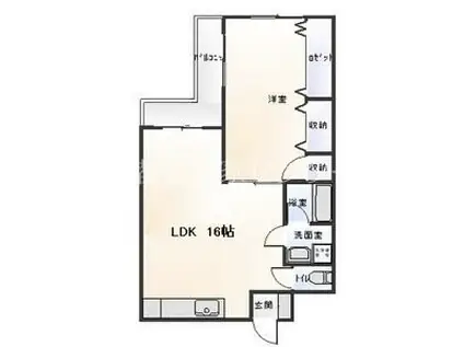 グランドハイツダイケー(1LDK/2階)の間取り写真