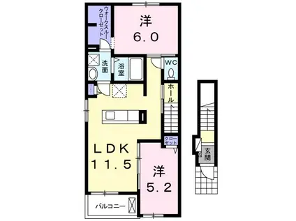 パルタージュ(2LDK/2階)の間取り写真