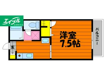 サンライズ吉備津A棟(1K/2階)の間取り写真