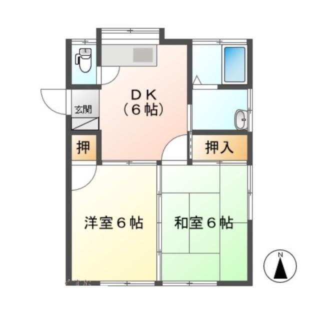 コーポ・さくら(2DK/2階)の間取り写真