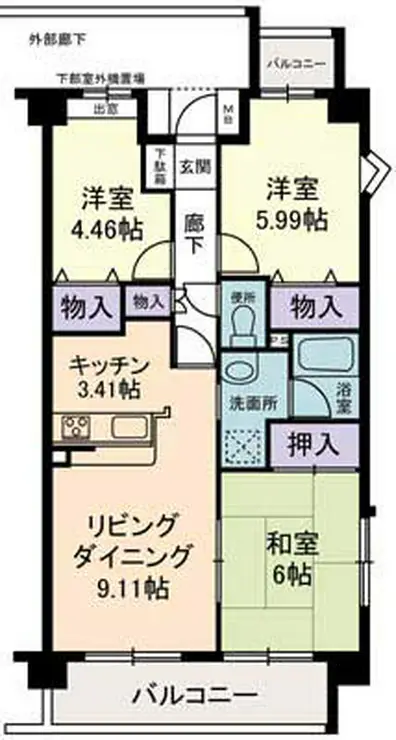 ヴェル・ドミール 4階階 間取り