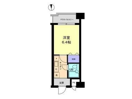 信開ドムス駅南(1K/1階)の間取り写真