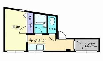 宮脇第15マンション(1K/3階)の間取り写真