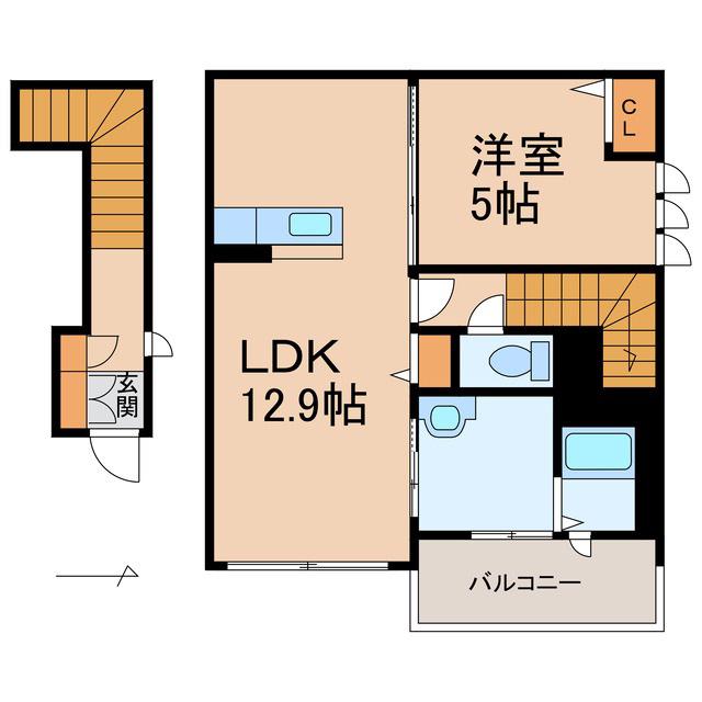 シャーメゾン堀止(1LDK/2階)の間取り写真