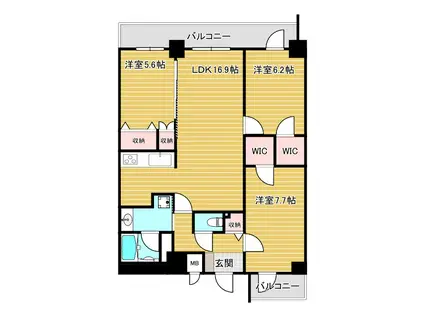 ツナマヨレジデンス(3LDK/8階)の間取り写真