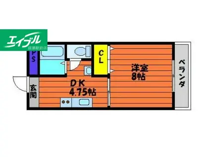 アースウェル(1DK/5階)の間取り写真