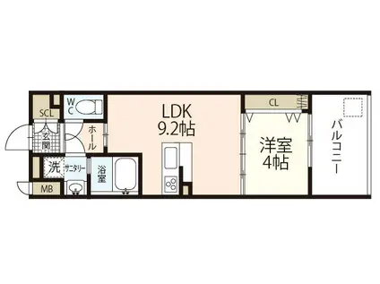 REGLUS東平塚(1LDK/12階)の間取り写真