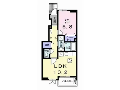 アバンツァート野村 II棟(1LDK/1階)の間取り写真