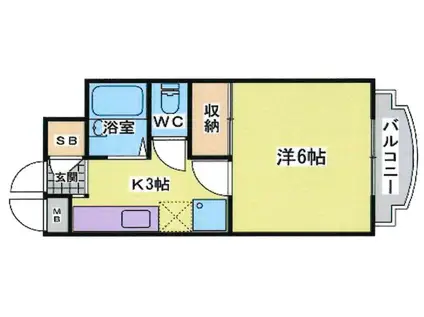 ウィンダム妙法寺壱番館(1K/1階)の間取り写真