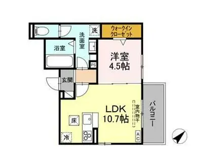 GRAND FELICIA(1LDK/1階)の間取り写真