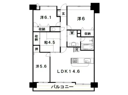 アプローズ長崎南参番館(4LDK/13階)の間取り写真