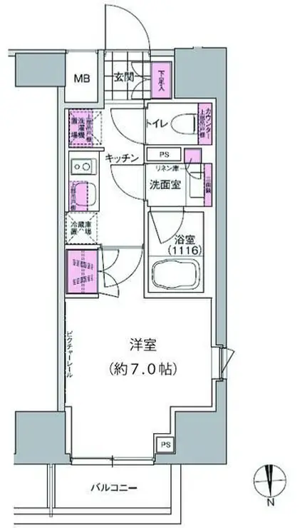プレジリア東日本橋 6階階 間取り