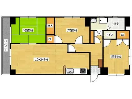 第2山幸マンション(3LDK/2階)の間取り写真