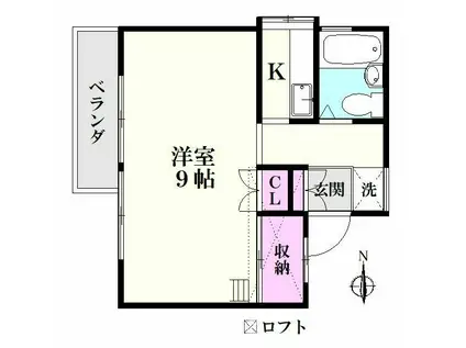 ハイツ石打(1K/2階)の間取り写真