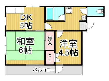福弥マンション(2DK/2階)の間取り写真
