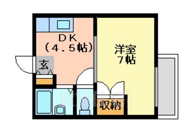 セジュール天水(1DK/1階)の間取り写真