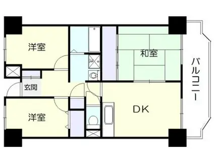 プレスト・コート 弐番館(3DK/3階)の間取り写真