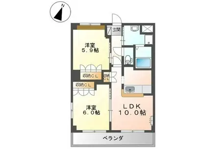 メゾン・エトワールII(2LDK/2階)の間取り写真