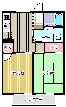 ピアン広町(2DK/1階)の間取り写真