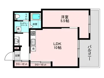 フレックス新百合(1LDK/3階)の間取り写真