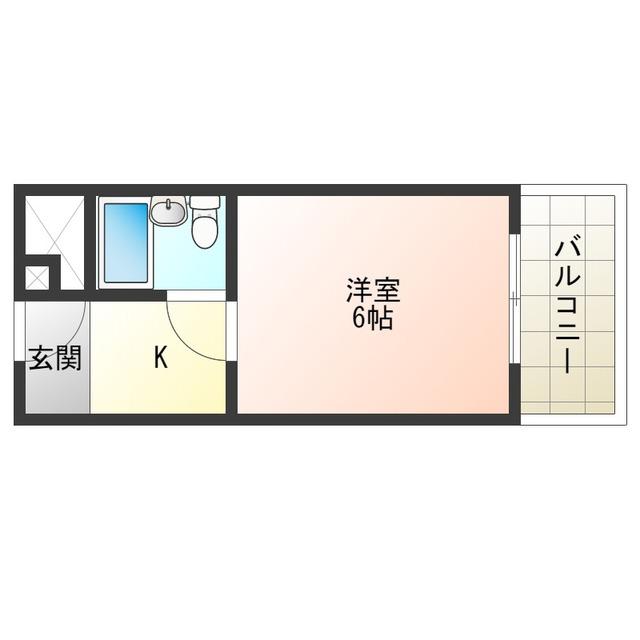 パンジービオラ春日出(1K/3階)の間取り写真