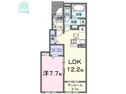 コンフィーエII(1LDK/1階)の間取り写真