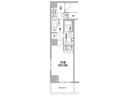 LA MAISON DE KAKEGAWA(1K/4階)の間取り写真