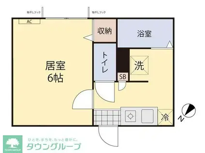 プライム朝日町(1K/1階)の間取り写真