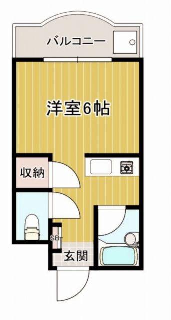 カサイマンション(1K/1階)の間取り写真