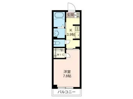 ルナリア(1K/2階)の間取り写真