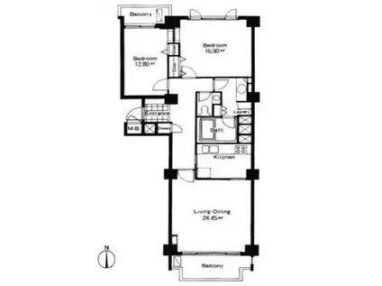広尾ガーデンヒルズ第一マンションズ(2LDK/5階)の間取り写真
