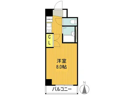 ドエル植田西(ワンルーム/5階)の間取り写真