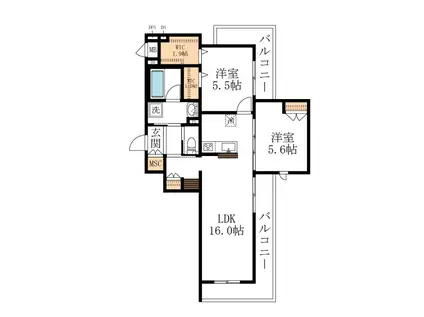 さいたま市桜区西堀メゾン(2LDK/3階)の間取り写真