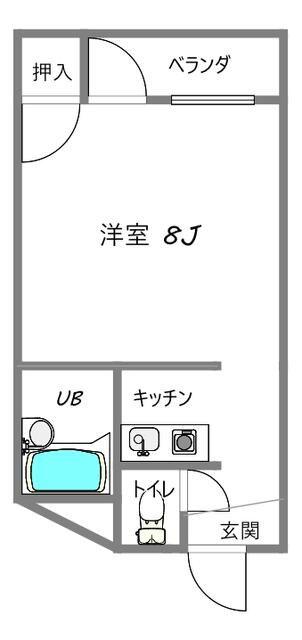 フォレストコート(1K/1階)の間取り写真