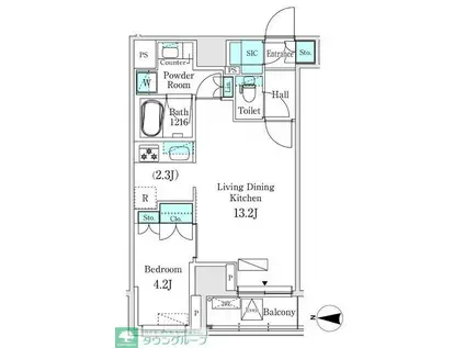 ASMACI MAISON両国I(1LDK/8階)の間取り写真