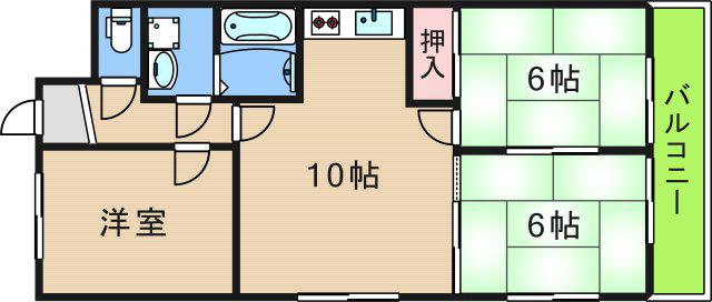 サンハイツマルミ(3LDK/3階)の間取り写真