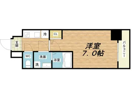S-RESIDENCEドーム前千代崎(1K/10階)の間取り写真