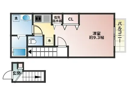 ブレーブエムズ(1K/2階)の間取り写真