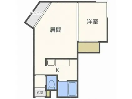 グランメール北10条(1LDK/4階)の間取り写真