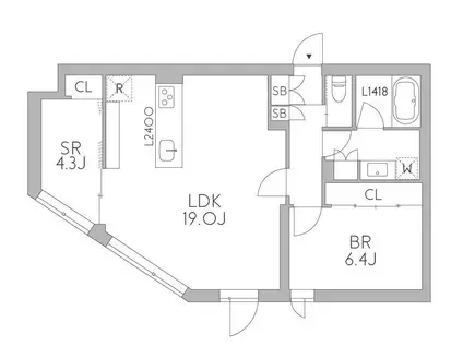 GRANDUO中野7(1SLDK/1階)の間取り写真