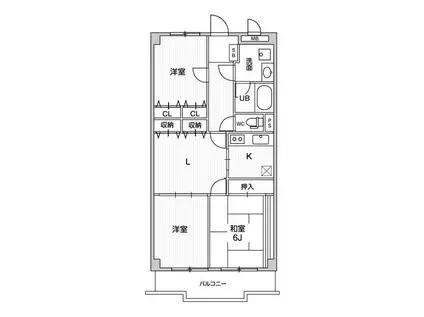 ピアグランデ弐番館(3DK/1階)の間取り写真