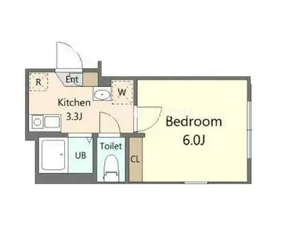 OAKWOOD蒔田(1K/1階)の間取り写真