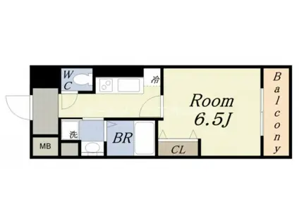 レジュールアッシュアーバンベイ(1K/3階)の間取り写真