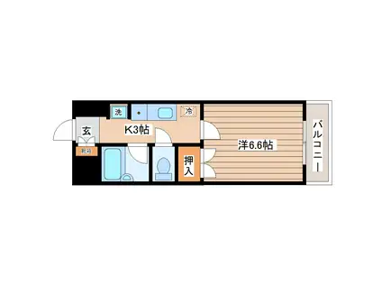 ロイヤルヒルズ柳生III(1K/5階)の間取り写真