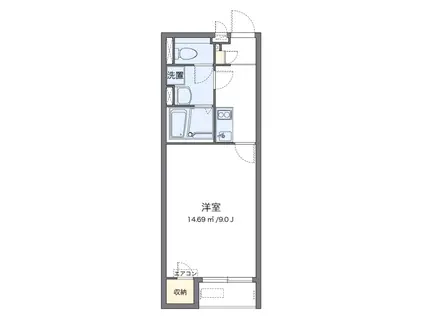 クローバーハイツII(1K/1階)の間取り写真