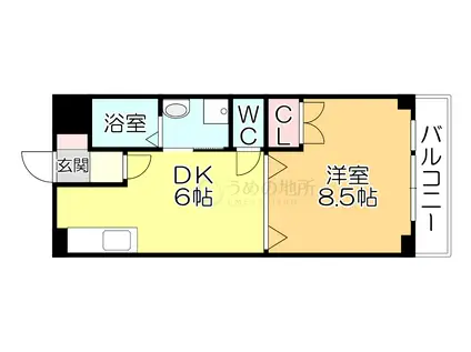 パークサイド小島(1DK/2階)の間取り写真