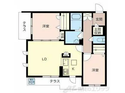 メイプルコート菅原(2LDK/1階)の間取り写真