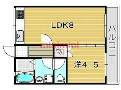 木村ハイツ(1LDK/1階)の間取り写真