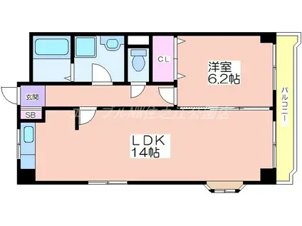 メゾンビトロII(1LDK/3階)の間取り写真
