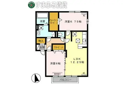 PREMIUM STAGE 吉祥(2LDK/1階)の間取り写真